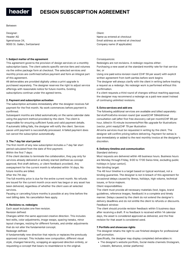 Contract page 1