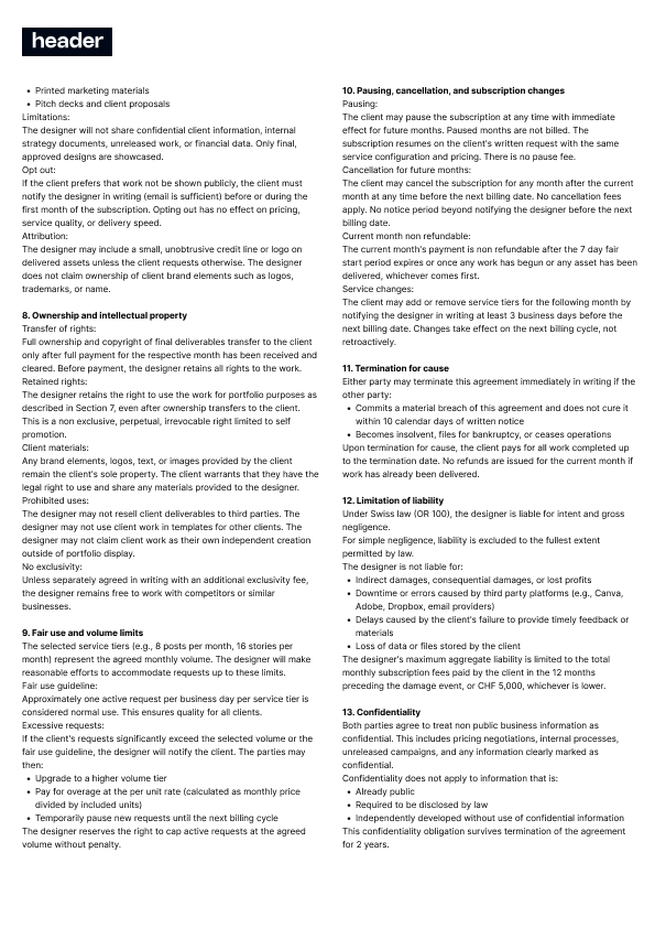 Contract page 2
